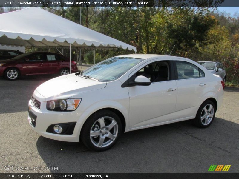 White Diamond Tricoat / Jet Black/Dark Titanium 2015 Chevrolet Sonic LTZ Sedan