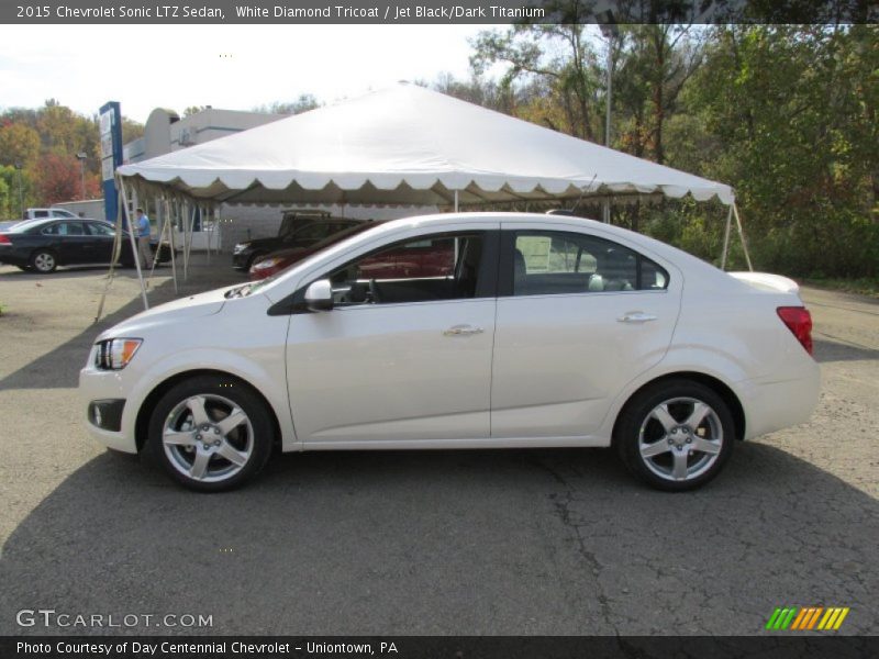 White Diamond Tricoat / Jet Black/Dark Titanium 2015 Chevrolet Sonic LTZ Sedan