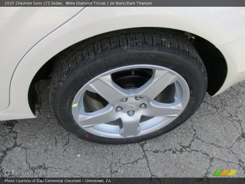 White Diamond Tricoat / Jet Black/Dark Titanium 2015 Chevrolet Sonic LTZ Sedan
