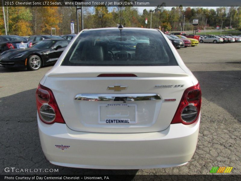 White Diamond Tricoat / Jet Black/Dark Titanium 2015 Chevrolet Sonic LTZ Sedan