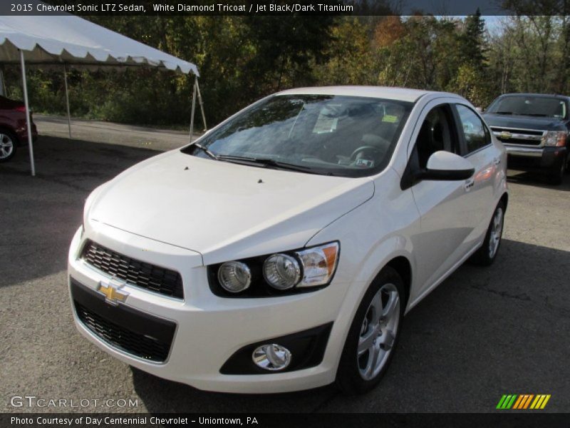 White Diamond Tricoat / Jet Black/Dark Titanium 2015 Chevrolet Sonic LTZ Sedan