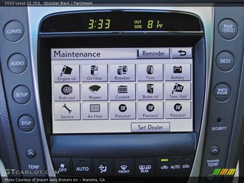 Obsidian Black / Parchment 2010 Lexus GS 350