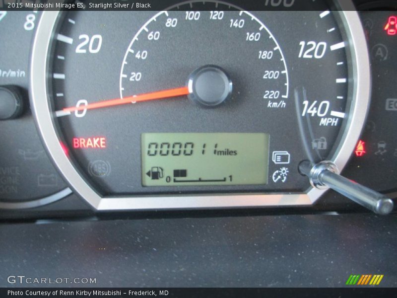 Starlight Silver / Black 2015 Mitsubishi Mirage ES
