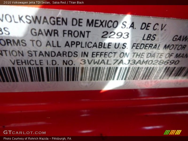 Salsa Red / Titan Black 2010 Volkswagen Jetta TDI Sedan
