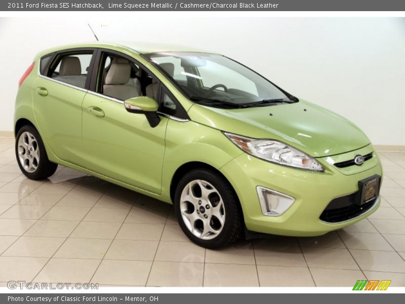 Lime Squeeze Metallic / Cashmere/Charcoal Black Leather 2011 Ford Fiesta SES Hatchback