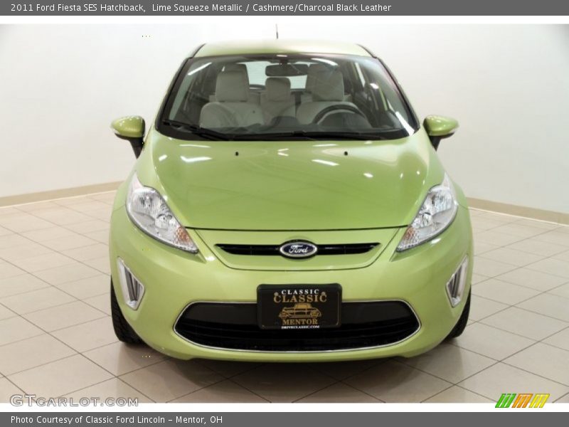 Lime Squeeze Metallic / Cashmere/Charcoal Black Leather 2011 Ford Fiesta SES Hatchback