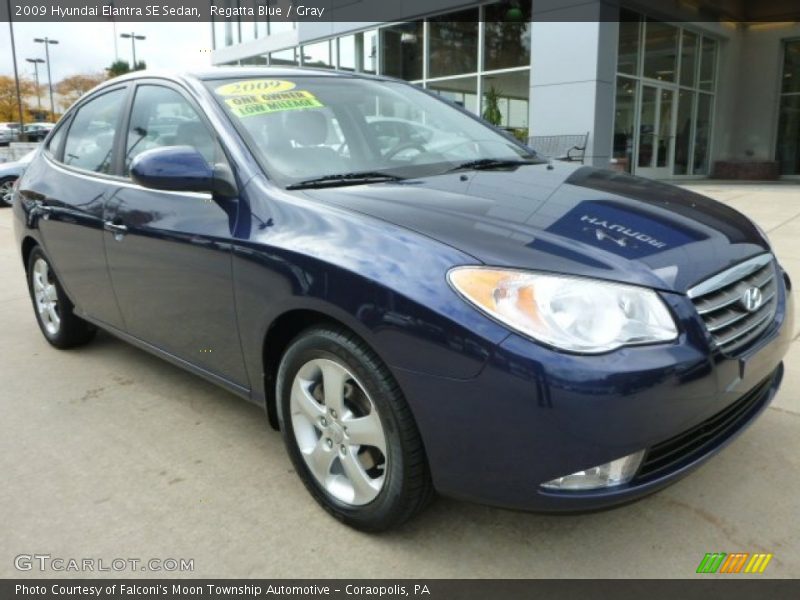Regatta Blue / Gray 2009 Hyundai Elantra SE Sedan