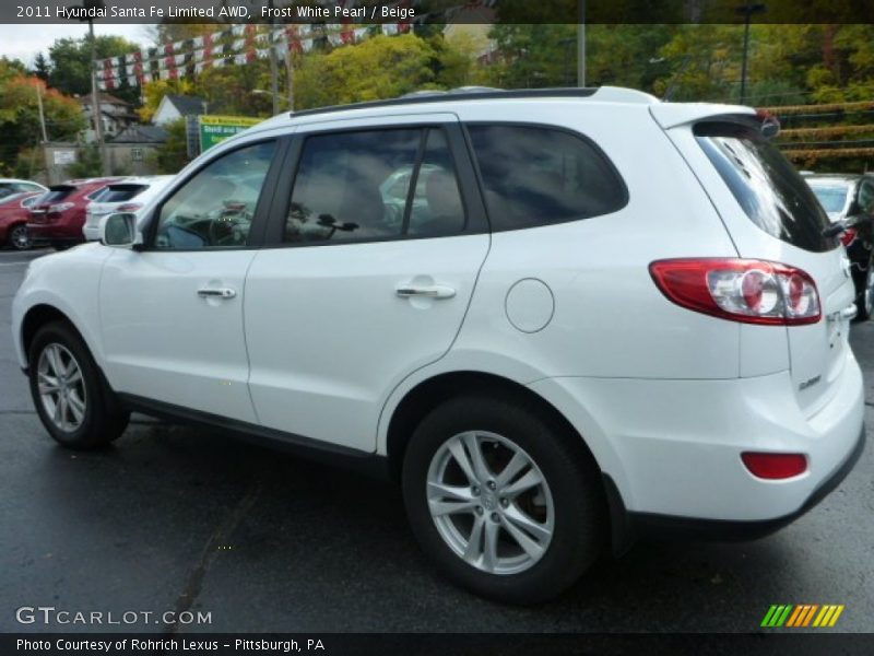 Frost White Pearl / Beige 2011 Hyundai Santa Fe Limited AWD