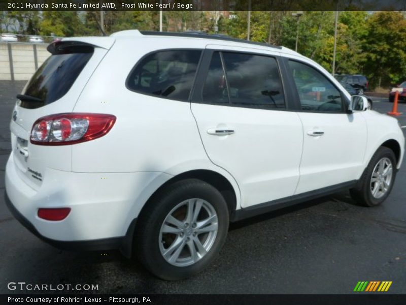 Frost White Pearl / Beige 2011 Hyundai Santa Fe Limited AWD
