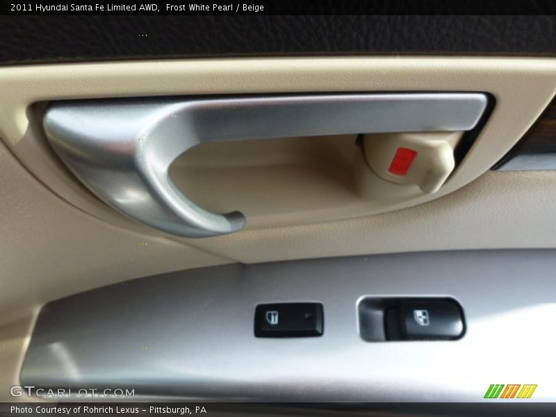Frost White Pearl / Beige 2011 Hyundai Santa Fe Limited AWD