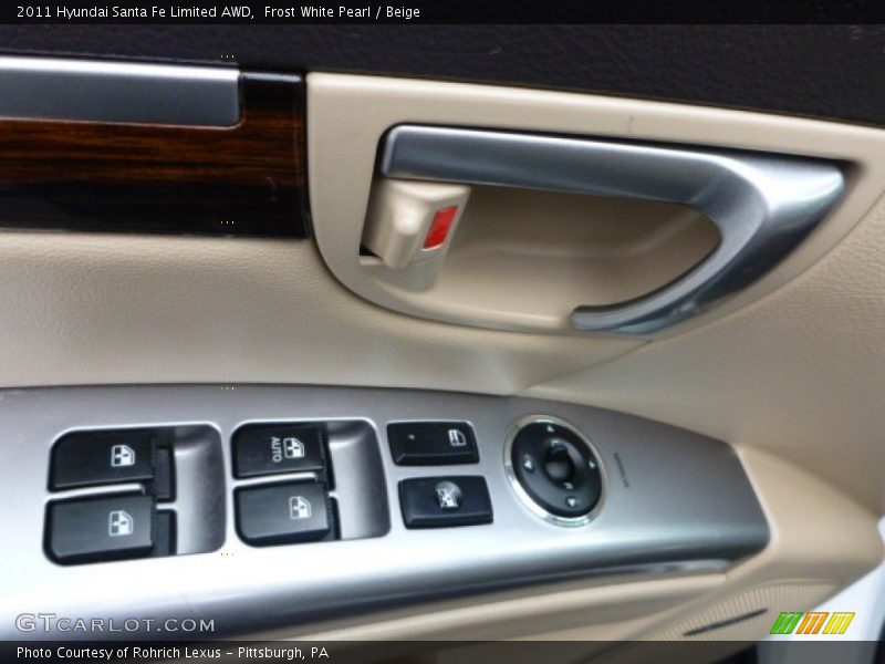 Frost White Pearl / Beige 2011 Hyundai Santa Fe Limited AWD