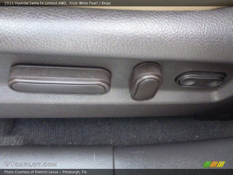 Frost White Pearl / Beige 2011 Hyundai Santa Fe Limited AWD