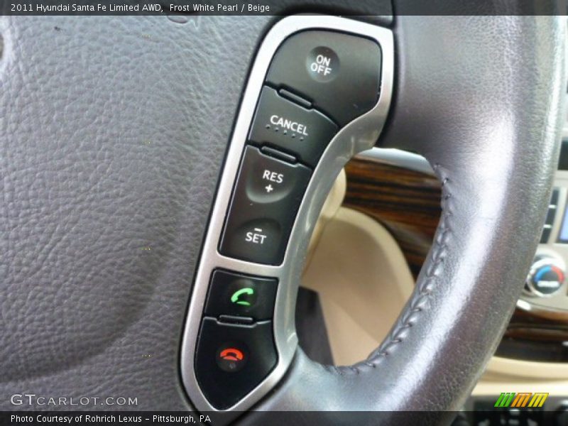 Frost White Pearl / Beige 2011 Hyundai Santa Fe Limited AWD