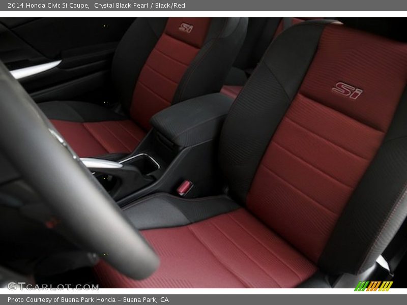 Crystal Black Pearl / Black/Red 2014 Honda Civic Si Coupe