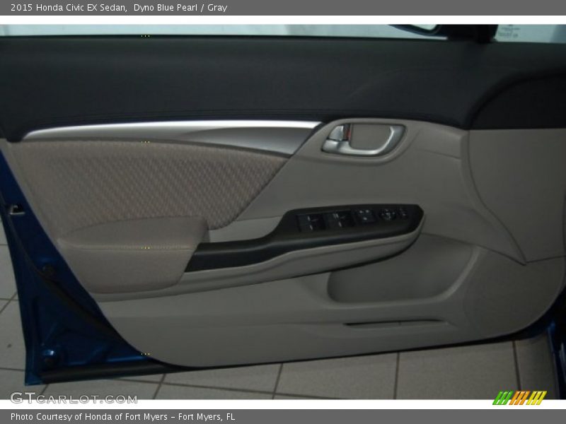 Dyno Blue Pearl / Gray 2015 Honda Civic EX Sedan