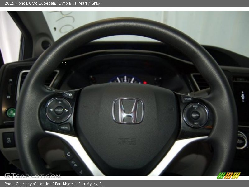 Dyno Blue Pearl / Gray 2015 Honda Civic EX Sedan