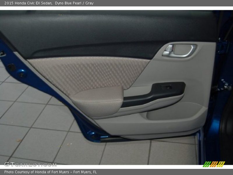 Dyno Blue Pearl / Gray 2015 Honda Civic EX Sedan