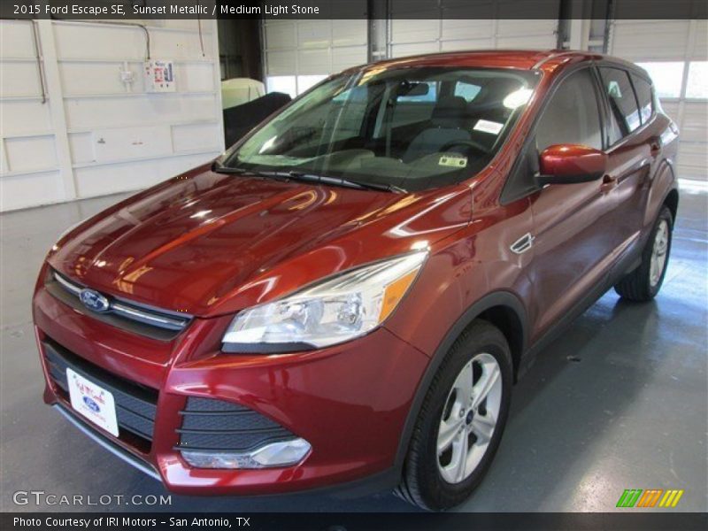 Sunset Metallic / Medium Light Stone 2015 Ford Escape SE