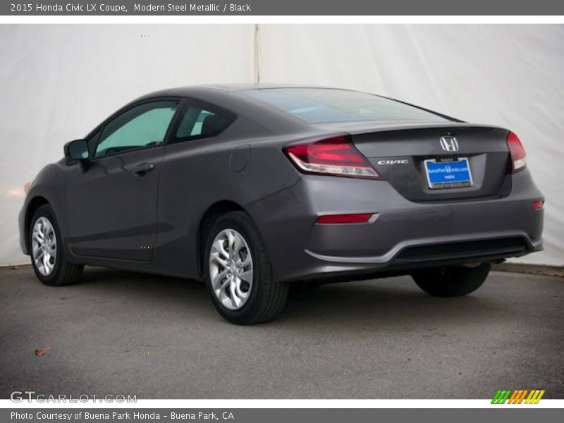 Modern Steel Metallic / Black 2015 Honda Civic LX Coupe