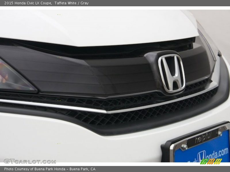 Taffeta White / Gray 2015 Honda Civic LX Coupe