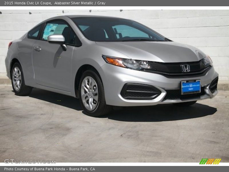 Alabaster Silver Metallic / Gray 2015 Honda Civic LX Coupe