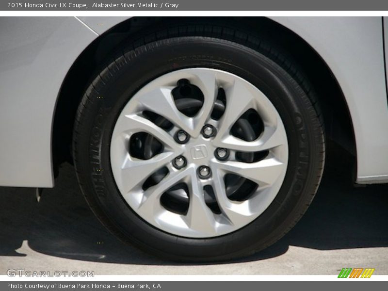 Alabaster Silver Metallic / Gray 2015 Honda Civic LX Coupe