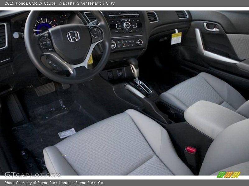 Alabaster Silver Metallic / Gray 2015 Honda Civic LX Coupe