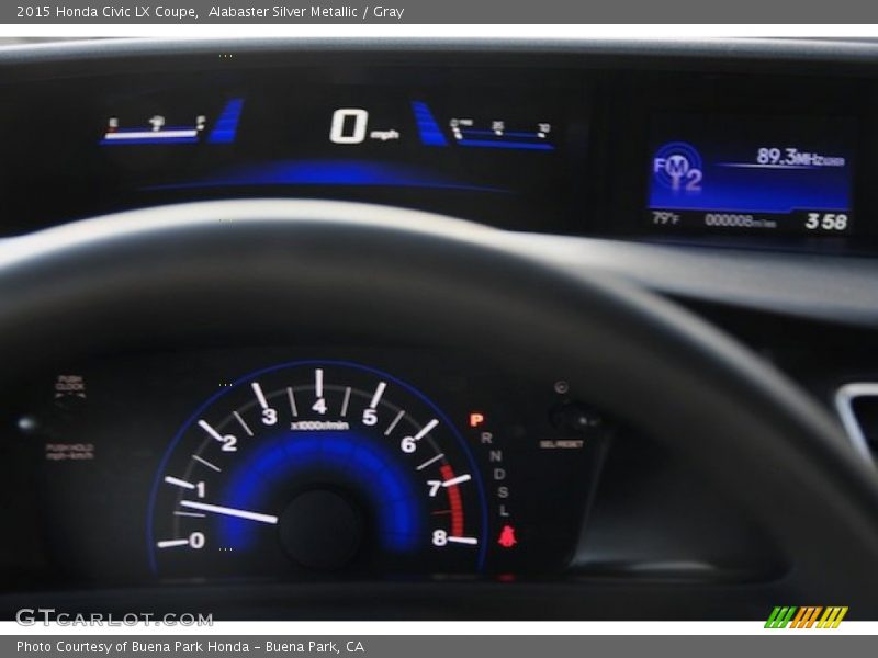 Alabaster Silver Metallic / Gray 2015 Honda Civic LX Coupe