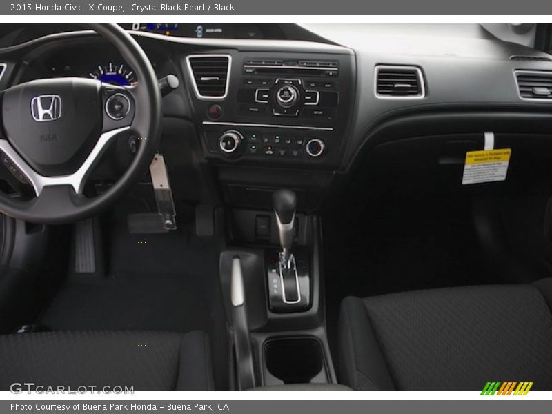 Crystal Black Pearl / Black 2015 Honda Civic LX Coupe
