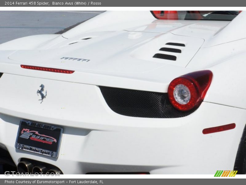 Bianco Avus (White) / Rosso 2014 Ferrari 458 Spider