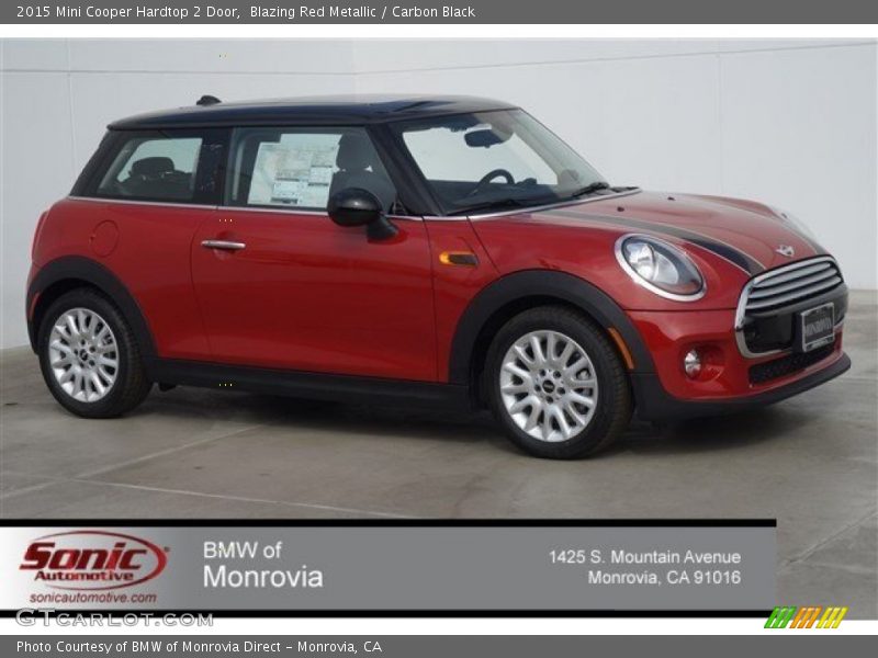 Blazing Red Metallic / Carbon Black 2015 Mini Cooper Hardtop 2 Door