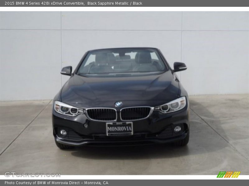 Black Sapphire Metallic / Black 2015 BMW 4 Series 428i xDrive Convertible