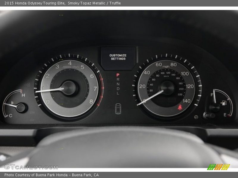 Smoky Topaz Metallic / Truffle 2015 Honda Odyssey Touring Elite