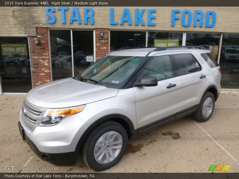 Ingot Silver / Medium Light Stone 2015 Ford Explorer 4WD
