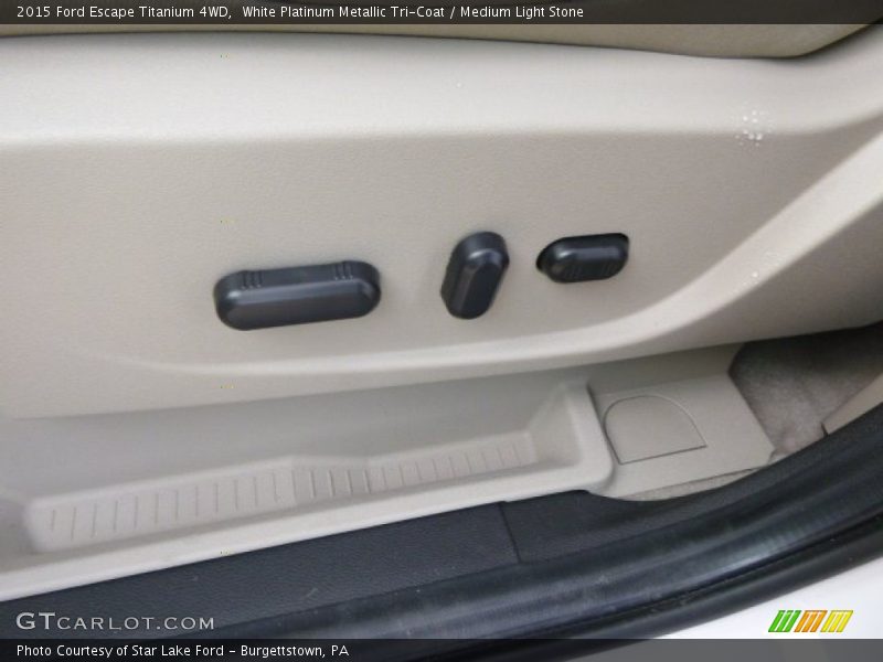 White Platinum Metallic Tri-Coat / Medium Light Stone 2015 Ford Escape Titanium 4WD
