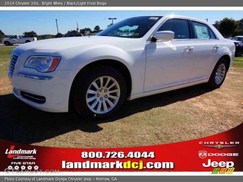 Bright White / Black/Light Frost Beige 2014 Chrysler 300