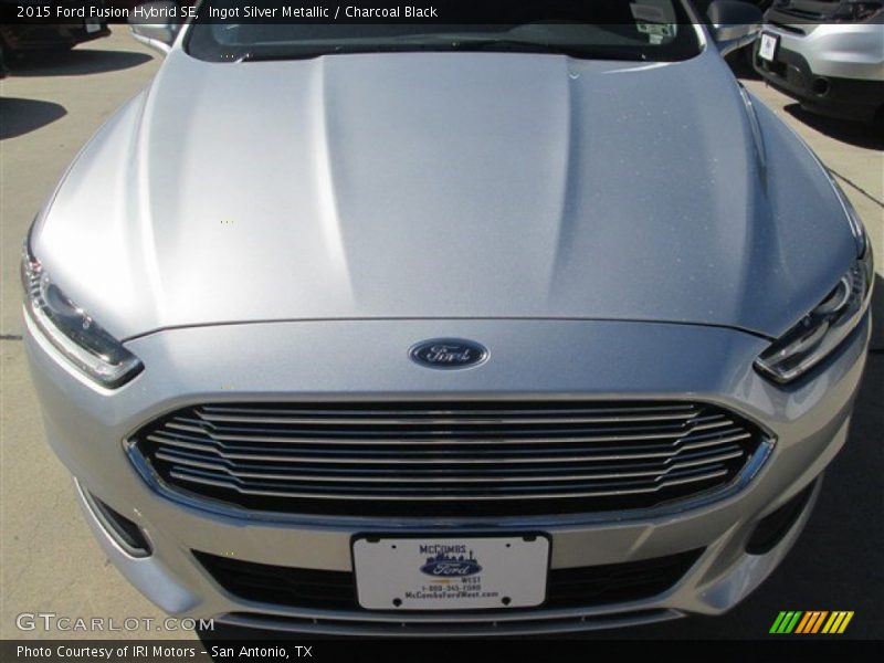 Ingot Silver Metallic / Charcoal Black 2015 Ford Fusion Hybrid SE