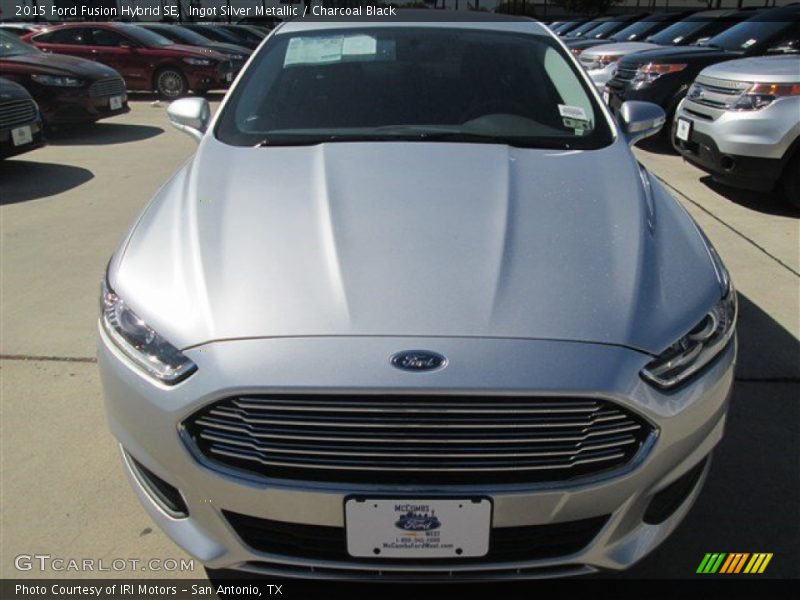 Ingot Silver Metallic / Charcoal Black 2015 Ford Fusion Hybrid SE