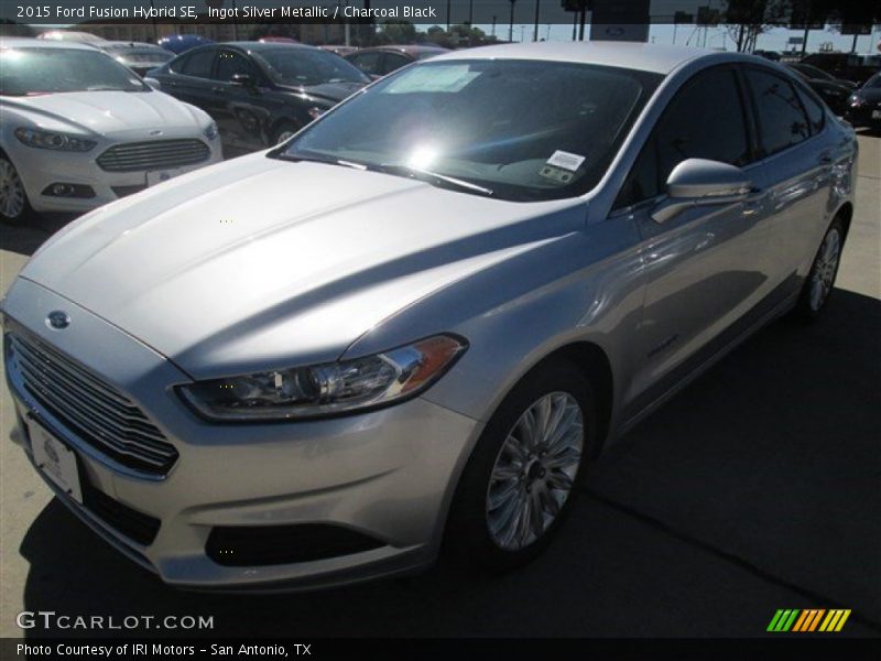 Ingot Silver Metallic / Charcoal Black 2015 Ford Fusion Hybrid SE