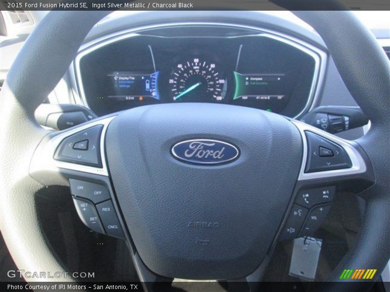 Ingot Silver Metallic / Charcoal Black 2015 Ford Fusion Hybrid SE