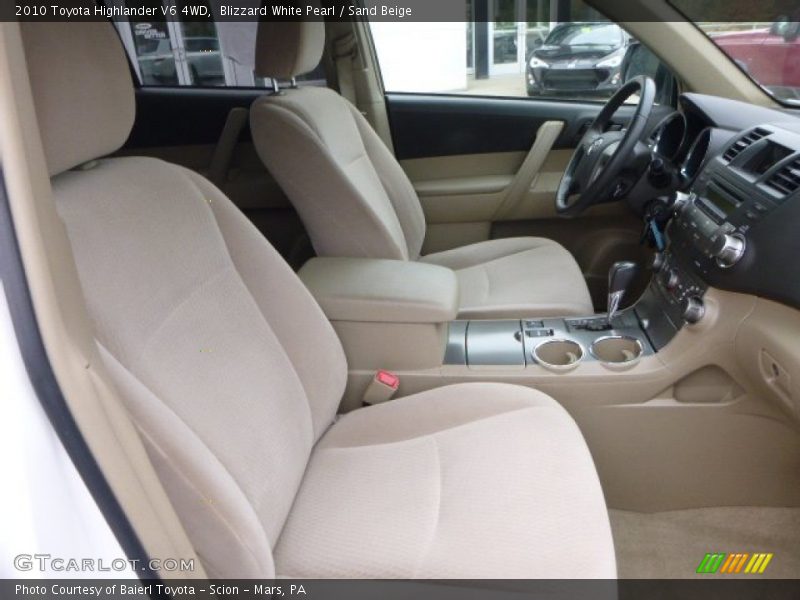 Blizzard White Pearl / Sand Beige 2010 Toyota Highlander V6 4WD
