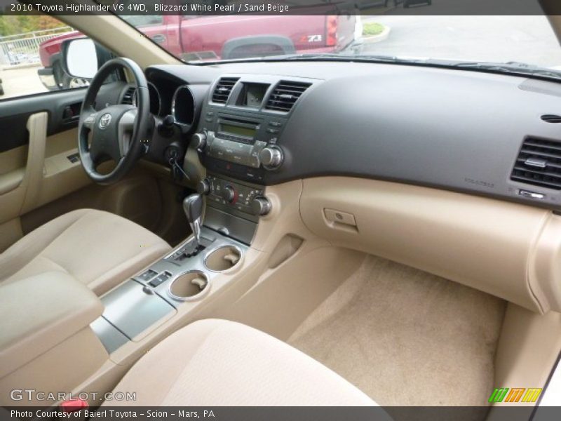 Blizzard White Pearl / Sand Beige 2010 Toyota Highlander V6 4WD