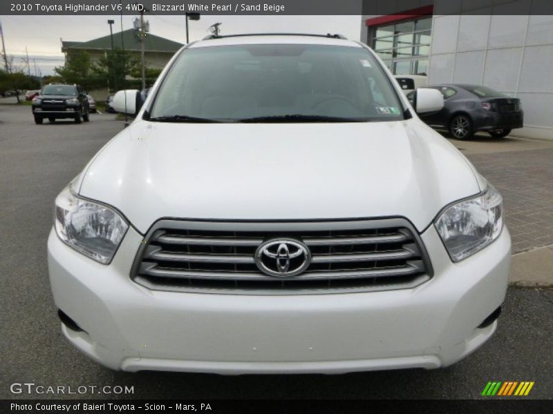 Blizzard White Pearl / Sand Beige 2010 Toyota Highlander V6 4WD