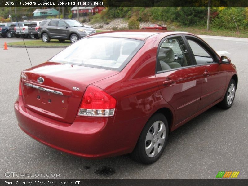 Spicy Red Metallic / Beige 2009 Kia Spectra EX Sedan