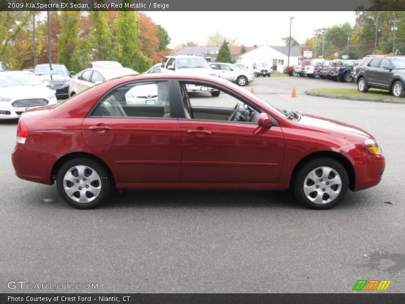 Spicy Red Metallic / Beige 2009 Kia Spectra EX Sedan