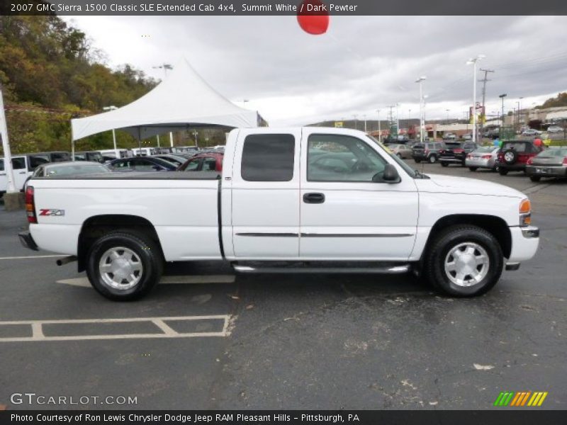 Summit White / Dark Pewter 2007 GMC Sierra 1500 Classic SLE Extended Cab 4x4