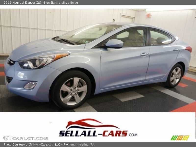 Blue Sky Metallic / Beige 2012 Hyundai Elantra GLS