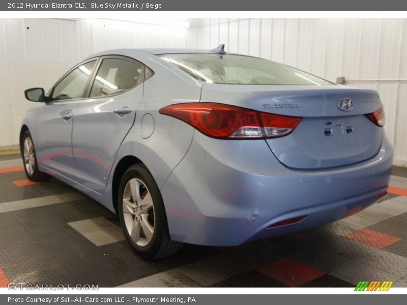 Blue Sky Metallic / Beige 2012 Hyundai Elantra GLS