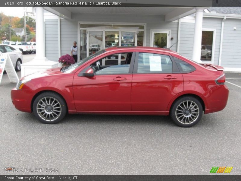 Sangria Red Metallic / Charcoal Black 2010 Ford Focus SES Sedan