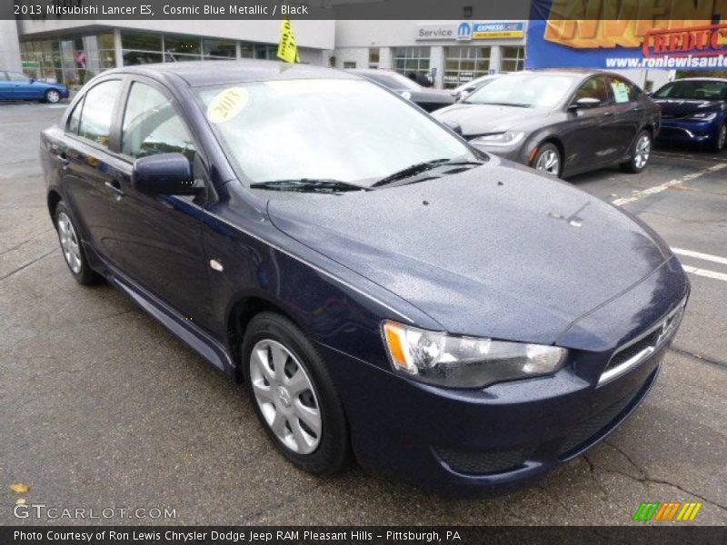 Cosmic Blue Metallic / Black 2013 Mitsubishi Lancer ES